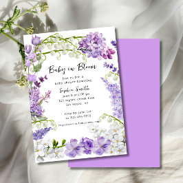 Elegantes Lilac Floral Baby in Bloom Baby Shower Einladung