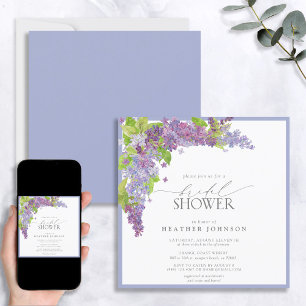 Elegantes Lilac Watercolor Brautparty Einladung