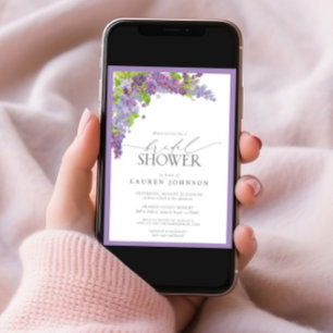 Elegantes Lilac Watercolor Brautparty Einladung