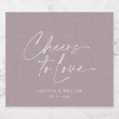 Elegantes Lilac Wedding Champagne Flasche Label Schaumweinetikett (Einzelnes Label)