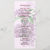 Elegantes Lilacs Hochzeitsprogramm Programm (Rückseite)