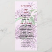 Elegantes Lilacs Hochzeitsprogramm Programm (Vorderseite)