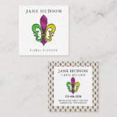 Elegantes Lilie Design Quadratische Visitenkarte (Vorne/Hinten)