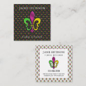 Elegantes Lilie Design Quadratische Visitenkarte (Vorne/Hinten)