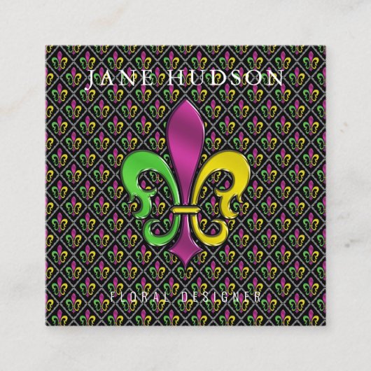 Elegantes Lilie Design Quadratische Visitenkarte (Vorderseite)