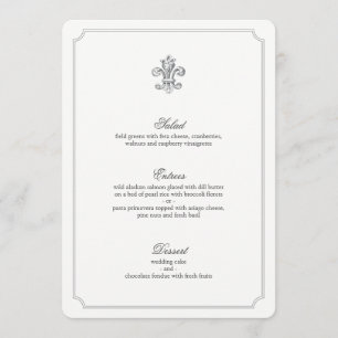 Elegantes Lilie Wedding Menu 2 Menükarte