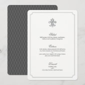 Elegantes Lilie Wedding Menu 2 Menükarte (Vorne/Hinten)