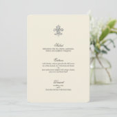 Elegantes Lilie Wedding Menu Menükarte (Stehend Vorderseite)