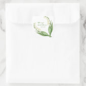 Elegantes Lily of the Valley Custom Brautparty Quadratischer Aufkleber (Tasche)