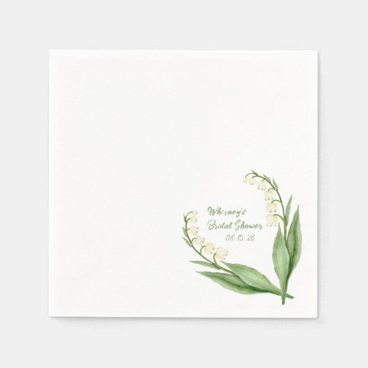 Elegantes Lily of the Valley Custom Brautparty Serviette (Vorderseite)