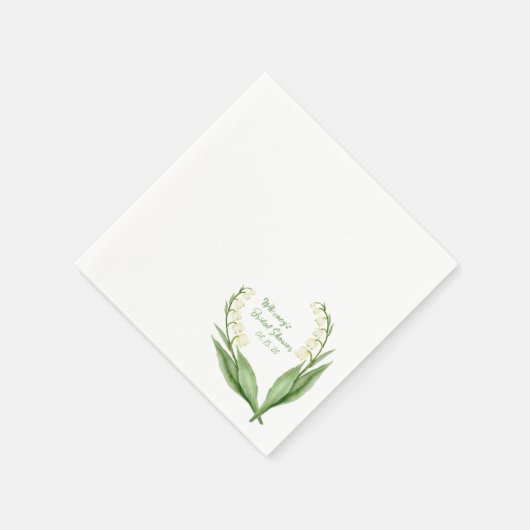 Elegantes Lily of the Valley Custom Brautparty Serviette (Ecke)