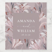 Elegantes Lily Personalisierte Hochzeitsweine Weinetikett (Einzelnes Label)