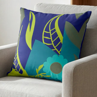 Elegantes Limettengrün und Navy Kissen