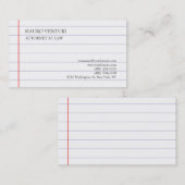 Elegantes Lined Paper Schlicht Beruflich Minimalis Visitenkarte (Vorne/Hinten)