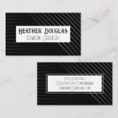 Elegantes Linienmuster | Klassisches Schwarz-weiß Visitenkarte (Vorne/Hinten)