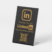 Elegantes LinkedIn-QR-Code-Geschäftsschild aus sch Sockelschild (Vorderseite)