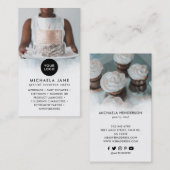 Elegantes Logo 2 Fotos Services & Social Media Visitenkarte (Vorne/Hinten)