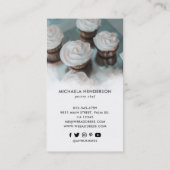 Elegantes Logo 2 Fotos Services & Social Media Visitenkarte (Rückseite)