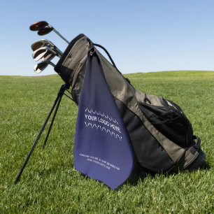 Elegantes Logo Business Golf Handtuch Navy Blue