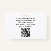 Elegantes Logo Corporate Foto Mitarbeiter Abzeiche Ausweis (Rückseite)