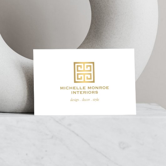 Elegantes Logo des griechischen Key Designer Gold/ Visitenkarte