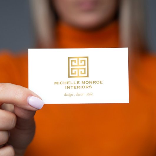 Elegantes Logo des griechischen Key Designer Gold/ Visitenkarte