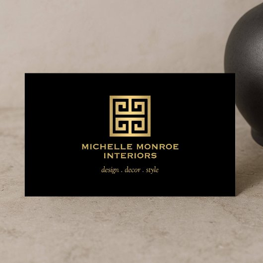 Elegantes Logo des griechischen Key-Designers Gold Visitenkarte