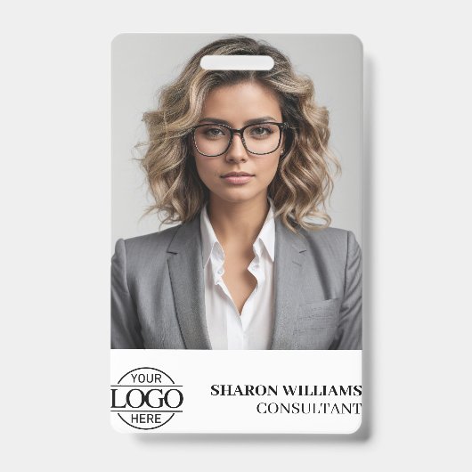 Elegantes Logo des Personalisierten Mitarbeiter-Fo Ausweis (Front)