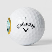 Elegantes Logo Firma Goldfolie Rahmen Golfball (Logo)