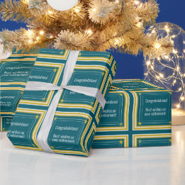 Elegantes Logo, Foto und Sterne, Aquamariner Glück Geschenkpapier