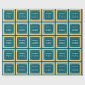 Elegantes Logo, Foto und Sterne, Aquamariner Glück Geschenkpapier (Flach)