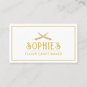 Elegantes Logo für Bäcker in goldener Typografie V Visitenkarte