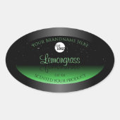 Elegantes Logo für den Glitzer "Black and Green Pr Ovaler Aufkleber (Vorderseite)