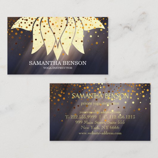 Elegantes Logo für die Blume Black & White Lotus Y Visitenkarte (Vorne/Hinten)