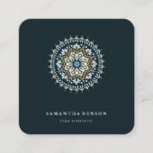 Elegantes Logo für die Blume des Aquarelllotus Quadratische Visitenkarte (Vorderseite)