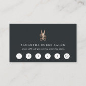 Elegantes Logo für Kupferblumen-Scheren | Salon Treuekarte (Vorderseite)