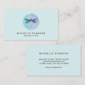 Elegantes Logo für Libelle Blue Watercolor Visitenkarte (Vorne/Hinten)