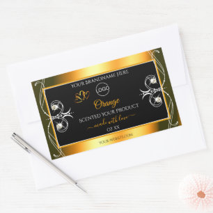 Elegantes Logo für Orange Black Glamour Product La Rechteckiger Aufkleber