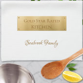 Elegantes Logo für Personalisierte, goldene Famili Geschirrtuch