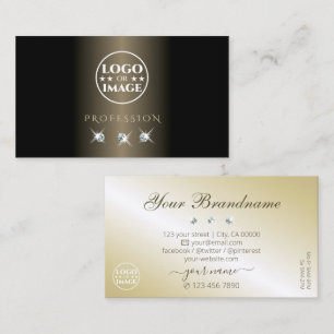Elegantes Logo für schwarze und goldene schwarze D Visitenkarte