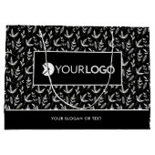 Elegantes Logo für Unternehmen - Schwarz Große Geschenktüte (Rückseite)