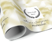 Elegantes Logo Gold Textur Geschenkpapier (Rolleneckpunkt)