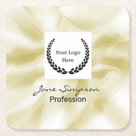 Elegantes Logo Gold Textur Rechteckiger Pappuntersetzer
