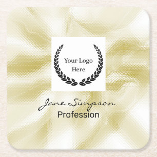 Elegantes Logo Gold Textur Rechteckiger Pappuntersetzer