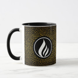 Elegantes Logo, goldene Punkte schwarz Tasse