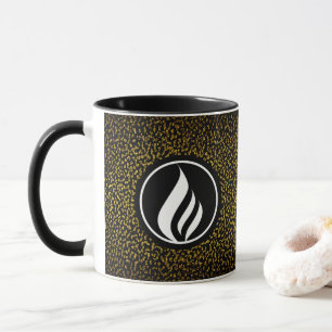 Elegantes Logo, goldene Punkte schwarz Tasse