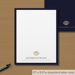 Elegantes Logo Luxury Navy Border Briefbogen
