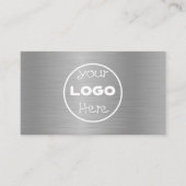 Elegantes Logo Metall aus Aluminium, silberfarben Visitenkarte (Vorderseite)