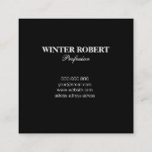 Elegantes Logo, schwarze Goldfolie gestreift Quadratische Visitenkarte (Rückseite)