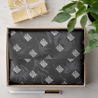 Elegantes Logo schwarzes florales schickes Geschäf Seidenpapier